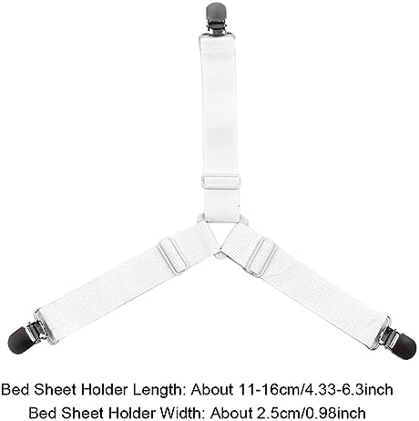 Saycker 4Pcs Sheet Straps with Metal Clips