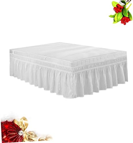 Elastic Bed Skirt - Ruffled Pleated Design for Full Bed Coverage