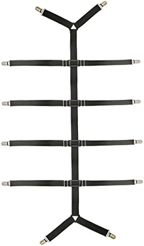 Adjustable Crisscross Sheet Clips for Tidy Bed Setup Black