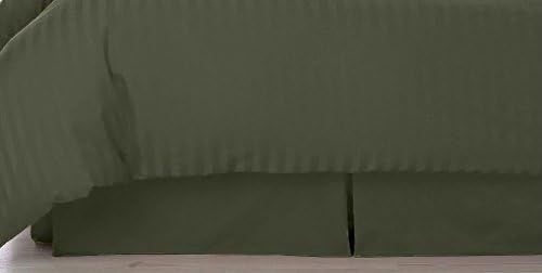 Club Room Collection by Charter Damask Solid 500T Twin Bedskirt in Ivy Green