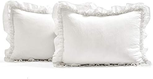 Lush Decor Ella Ruffle Lace Bedspread Set Queen White