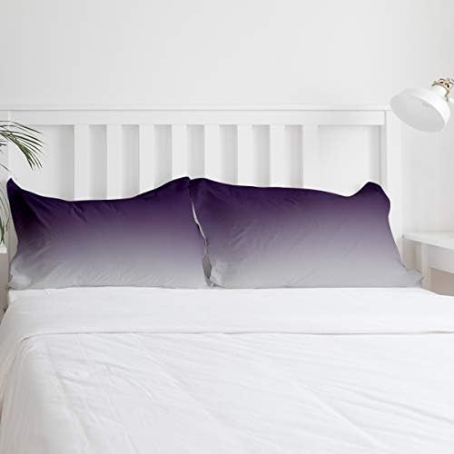 HELLOWINK King Size Duvet Cover 3 Piece Set Ombre Purple