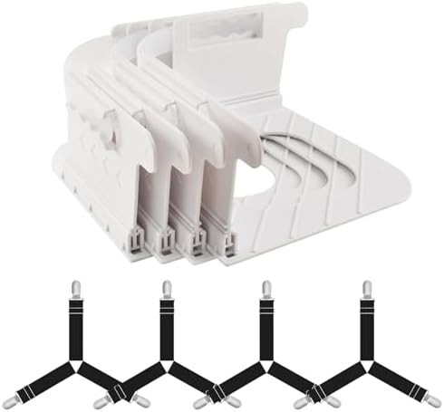 Heuihm Bed Sheet Holder Set 4PCS with Lock Strip