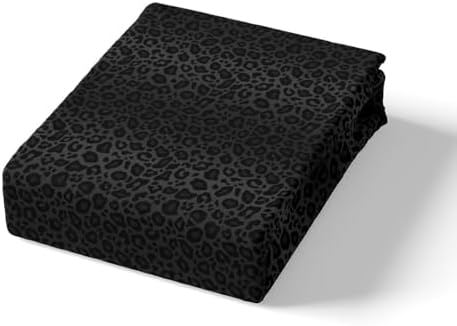 Castle Fairy Black Leopard Print King Size Bed Sheet Set
