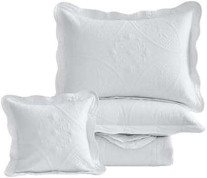 DaisyHuang Oversized Bedspread Set - 5 Piece White Reversible