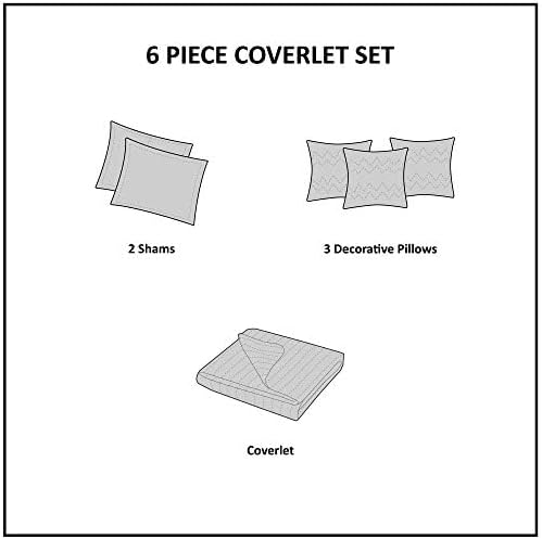 Madison Park Quilt Damask Paisley Black 6 Piece Set