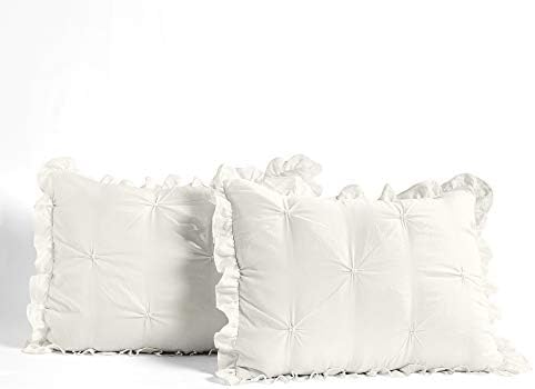 Lush Decor Ravello Pintuck Ruffle Skirt Bedspread Set King White