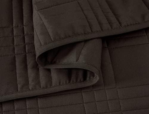 Chezmoi Collection King Size Bedspread Set 3-Piece Brown