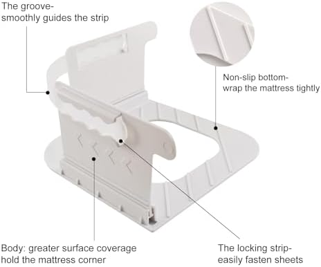 Heuihm Bed Sheet Holder Set 4PCS with Lock Strip