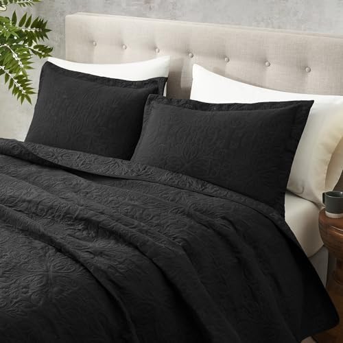 Hansleep Black Quilt King Size - Baroque Ultra Soft Bedspread Set