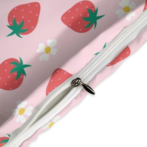 Strawberry Kids Duvet Cover Set with 68x86in Quilt and 20x30in Pillow Shams