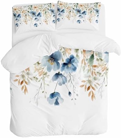 ZOE GARDEN Blue Floral Duvet Cover Set