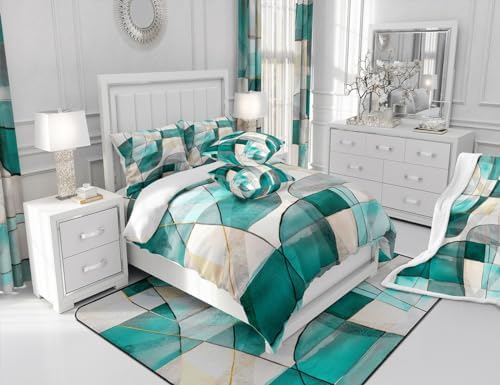 Feelyou Geometric Abstract Queen Duvet Cover Set
