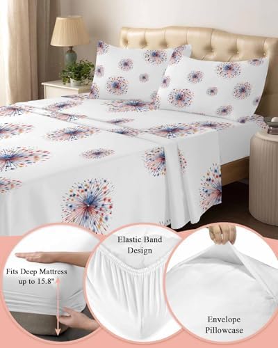 Boanket 4th of July Fireworks King Sheet Set 4 Piece