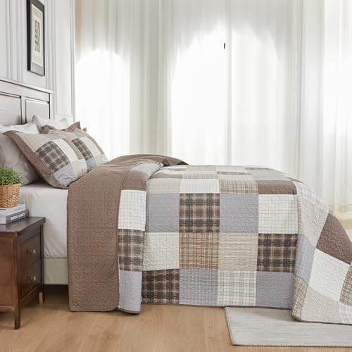 SahSahCasa 128x120 Cotton Oversized California King Bedspread Set