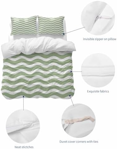 ZOE GARDEN Sage Green Duvet Cover Set 3 Pieces Full Size