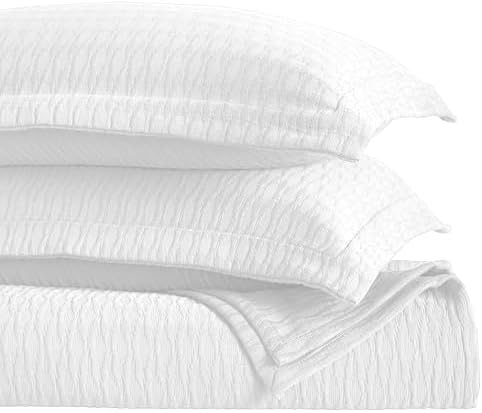 Superior 3-Piece Cotton Bedspread Set White