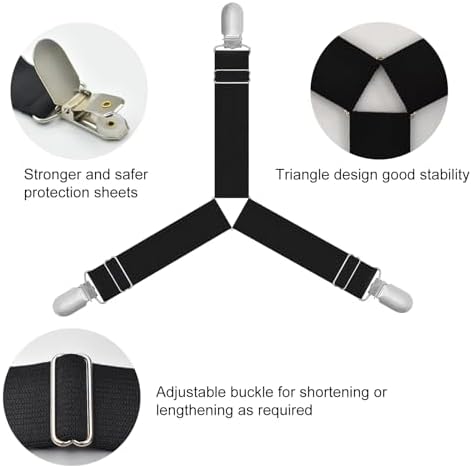 Heuihm Bed Sheet Holder Set 4PCS with Lock Strip