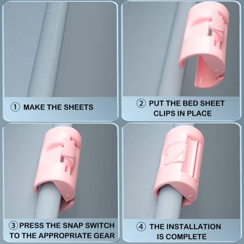 10 Pack Bed Sheet Grippers with Two-Speed Adjustment