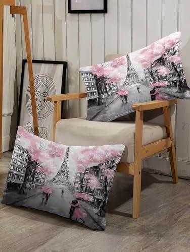 Kxry Pink Paris Eiffel Tower Fitted Sheet Set