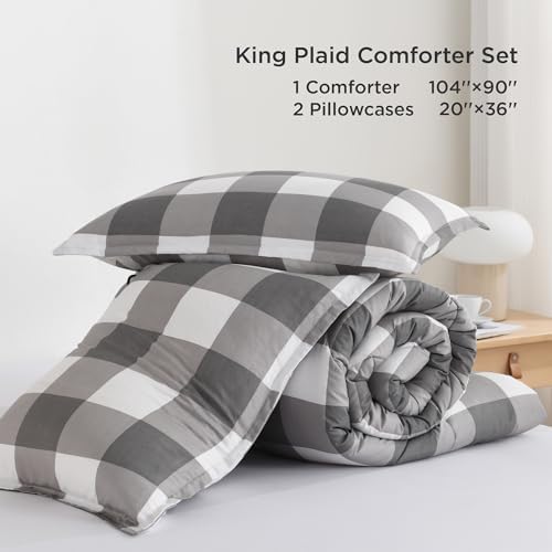 Andency Plaid Comforter Set King Size