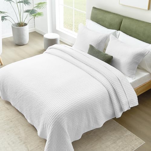 PUREKEA King Size Cross Stitch Quilt Set 3 pcs