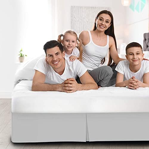 Shreem Linen Light Grey Luxury Bed Skirt - 16 Drop