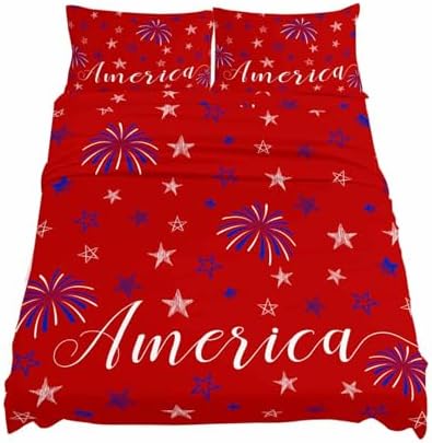Boanket Red 4th of July Full Sheet Set 4 Piece