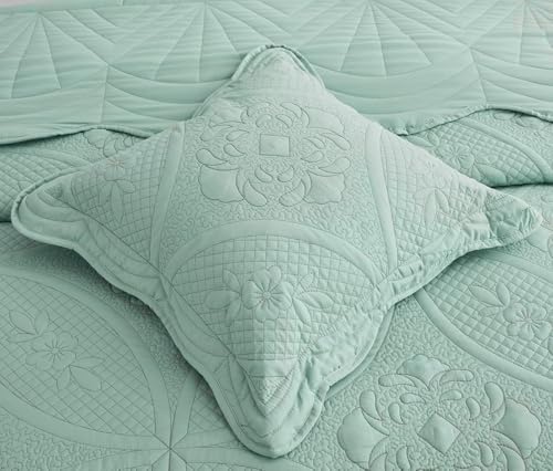 DaisyHuang Oversized Bedspread Set 5 Piece Seaglass