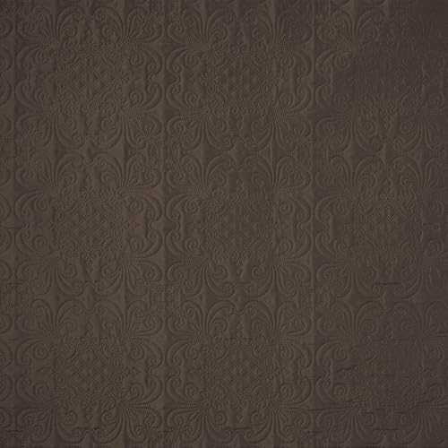 Chezmoi Luca 3-Piece Oversized Bedspread Set Queen Size Chocolate