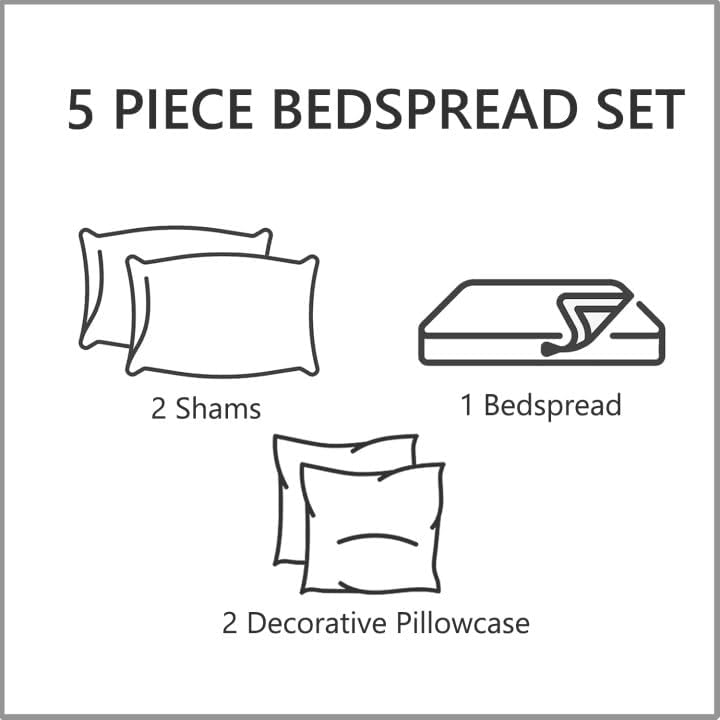 CHIXIN Oversized Bedspread Set - King Size Damask Paisley