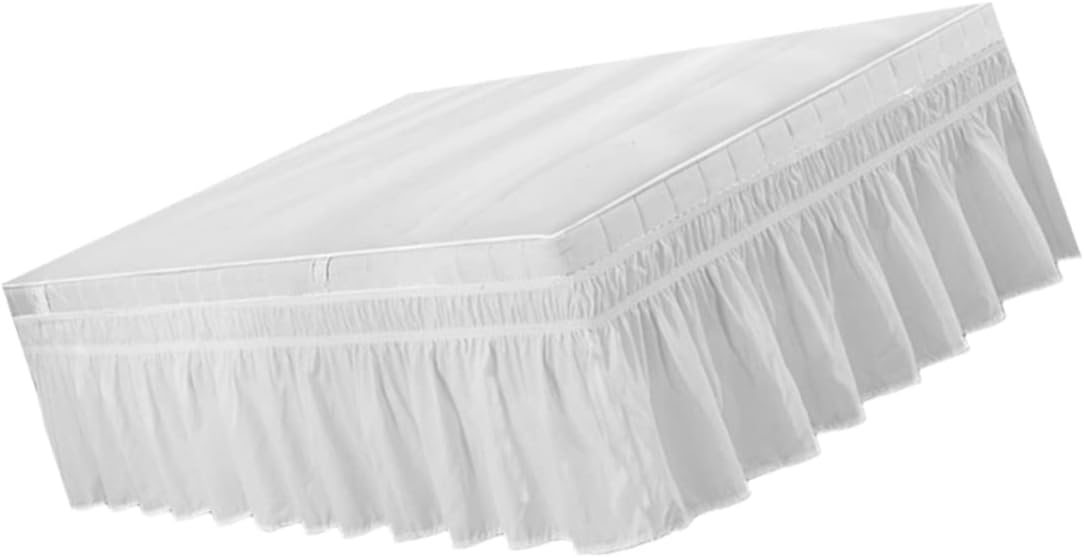 Elastic Bed Skirt - Ruffled Pleated Design for Full Bed Coverage