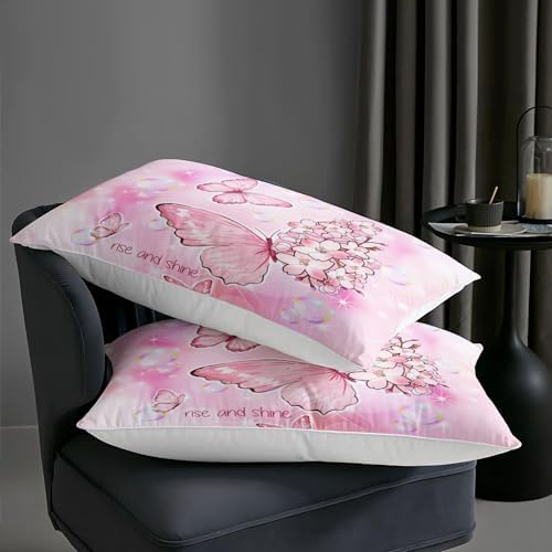 AILONEN Butterfly Comforter Set Full Size Pink Tie Dye
