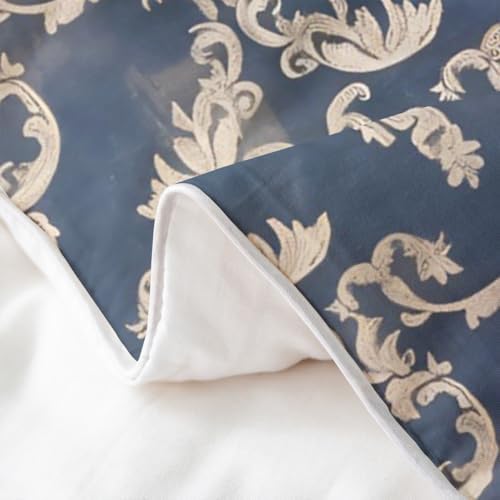 Feelyou Queen Size Damask Cotton Duvet Cover Set
