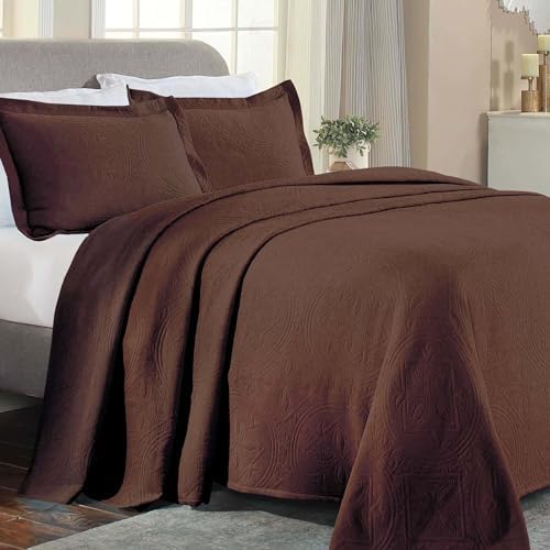 Superior 2 Piece Celtic Circle Bedspread Set Cappuccino