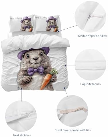 ZOE GARDEN Groundhog Day Cal King Duvet Cover Set