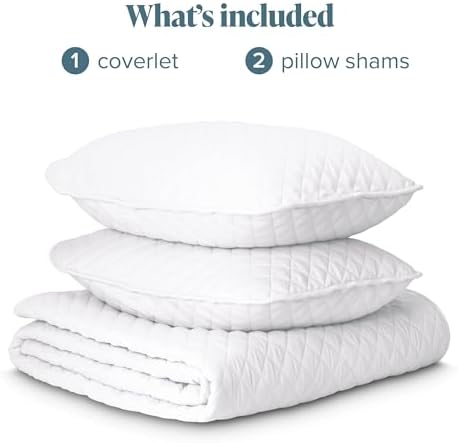 Bare Home Premium 3 Piece Quilt Set - King Size - White