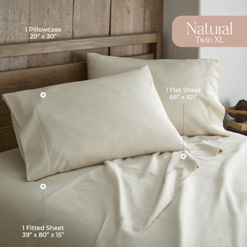 Whisper Organics Organic Flannel Sheets Twin XL Set