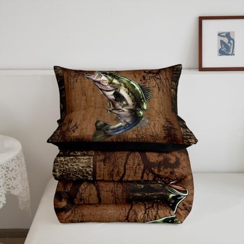Feelyou King Size Fish Comforter Set 3Pcs