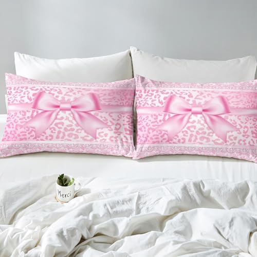 Manfei Bowknot Kids Sheet Set 4PCS with Leopard Print