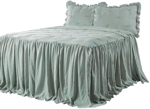 Lush Decor Ravello Ruffle Skirt Bedspread Set - King Blue