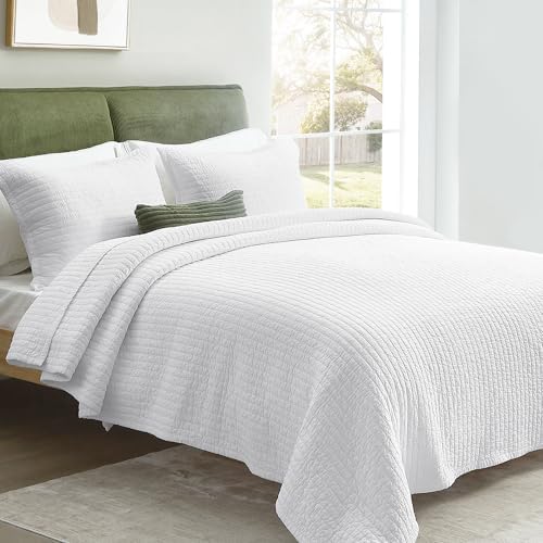 PUREKEA King Size Cross Stitch Quilt Set 3 pcs