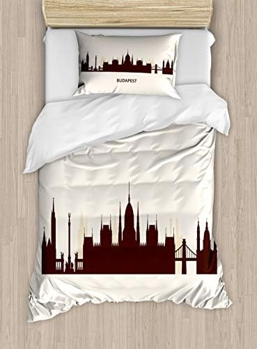 Ambesonne Hungary Duvet Cover Set Twin Seal Brown Ivory