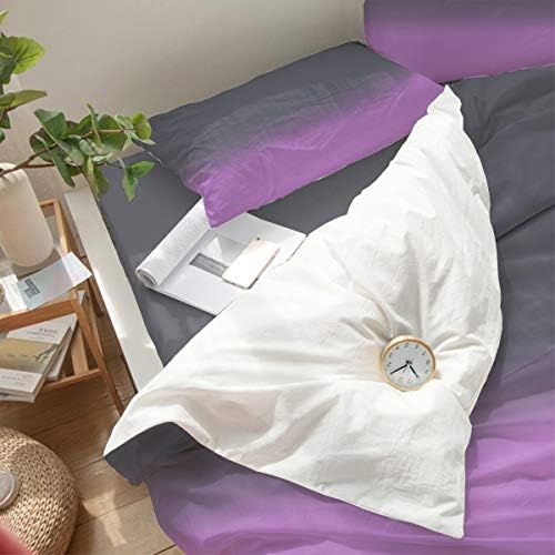 LooPoP 4PCS California King Duvet Set Purple Grey Ombre