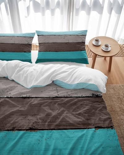 ZOE GARDEN Aqua Grey Duvet Cover Set