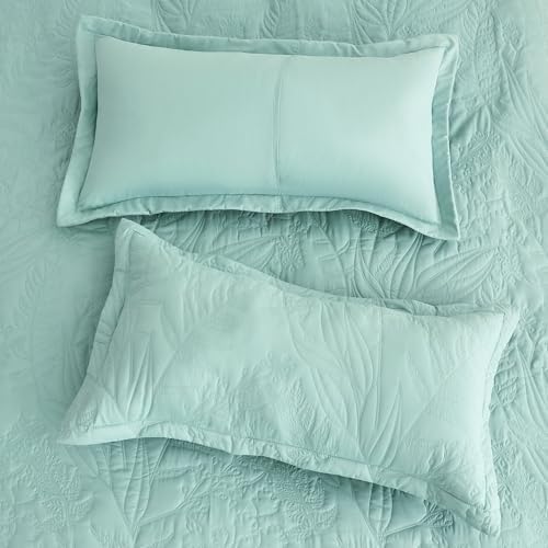 HZ HY Botanical Leaves King Bedspread Set 5 Piece