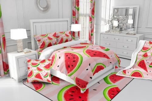 Feelyou Watermelon Sheet Set 4Pcs King Size Kids Bedding