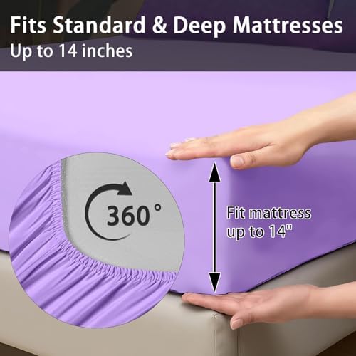 Pamnest Comforter Set Full Size Purple Glitter 7 Pcs