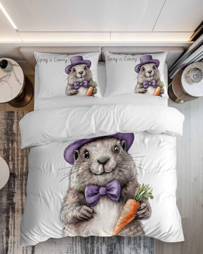 ZOE GARDEN Groundhog Day Cal King Duvet Cover Set