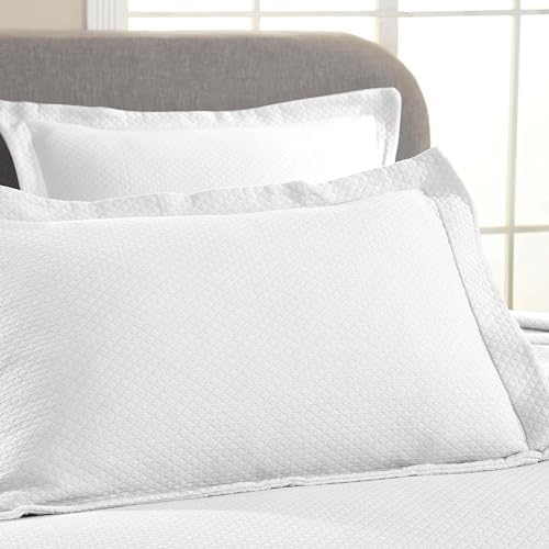 Superior 3 Piece Solitaire Cotton Bedspread Set Full White 1